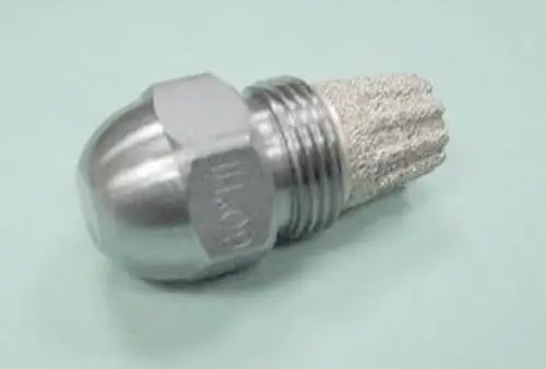 Metallisches Bauteil mit einer abgerundeten Oberseite und einem strukturierten Ende, wohl passend für Anwendungen in der Fluidtechnik. Hergestellt von Remeha.